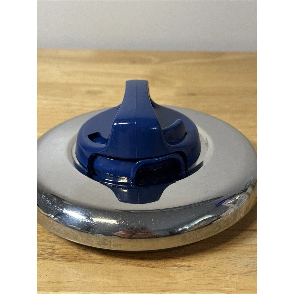 T-Fal Pot Pan Vented Lid Only 6” Outer Edge, 5.5” Inner Lip, Blue Handle Vtg